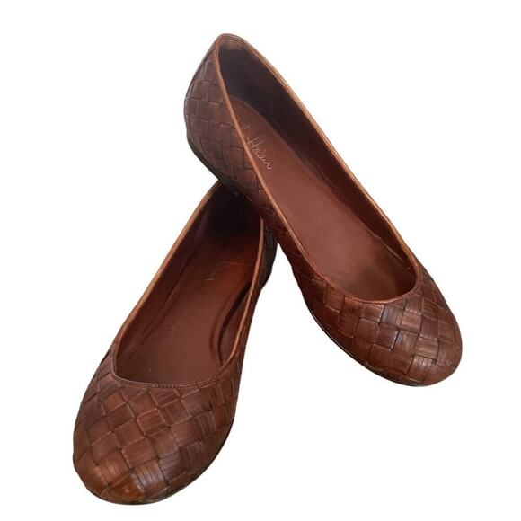 Cole Haan Womens Olivia Weave Flats US 9.5 B Cognac Brown Old Money Boho Preppy - Picture 1 of 9